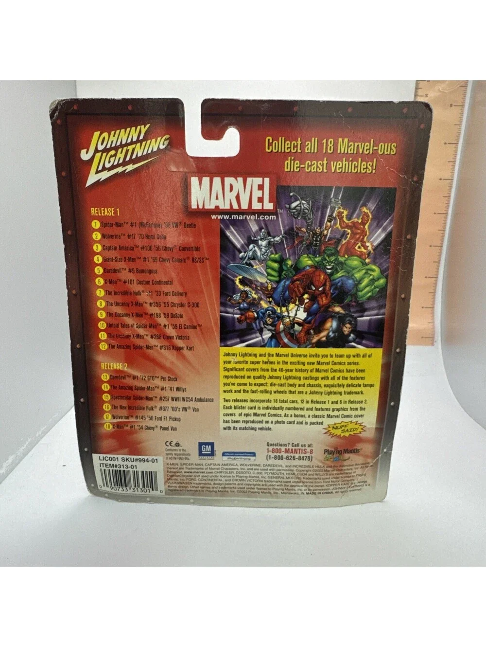 Johnny Lightning Incredible Hulk Marvel Car Series #7